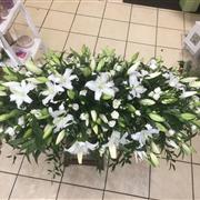 White Lily &amp; Lisianthus Coffin Spray