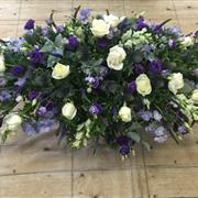 Delphinium &amp; Rose Coffin Spray