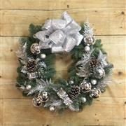 Silver Blue Pine Door Wreath