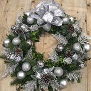 XL Silver Christmas Wreath