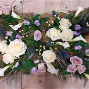 Lilac &amp; White Woodland Pillow