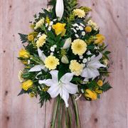 Yellow Rose and Lily Open Ended Spray