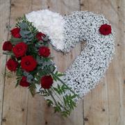 Open Red Rose Gyp Heart 